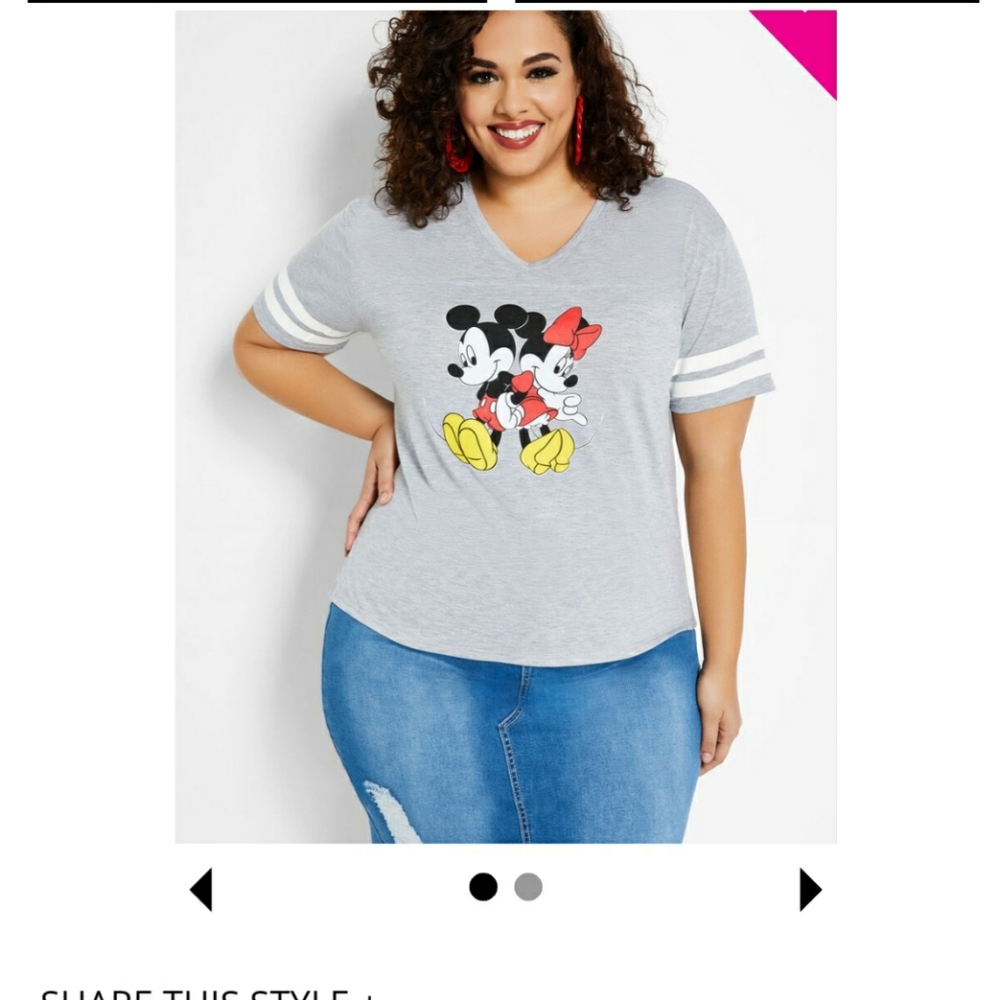 Plus size Mickey and Minnie shirt